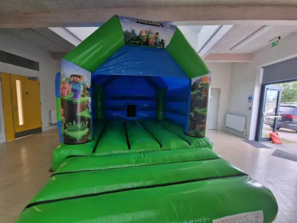 Green Minecraft Bouncy Castle