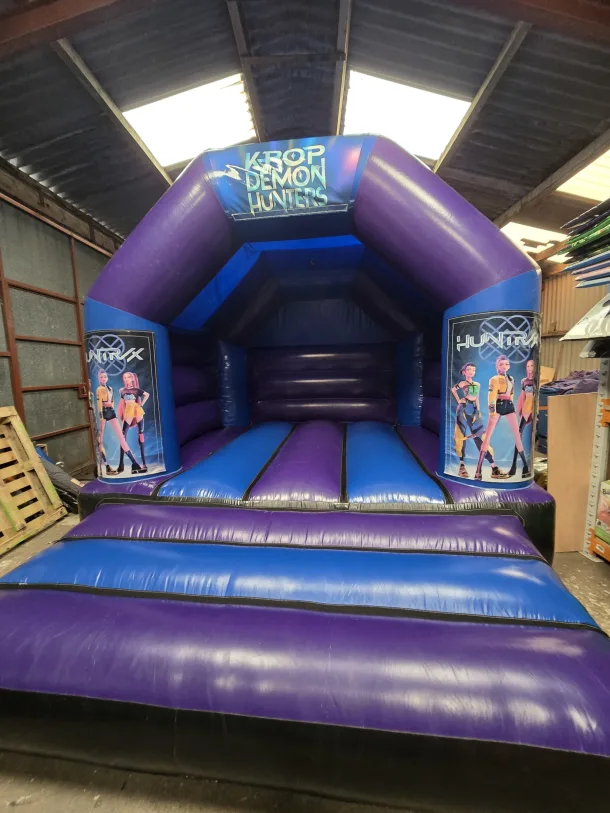 Blue And Purple A Frame Bouncy Castle K-pop Demon Hunters