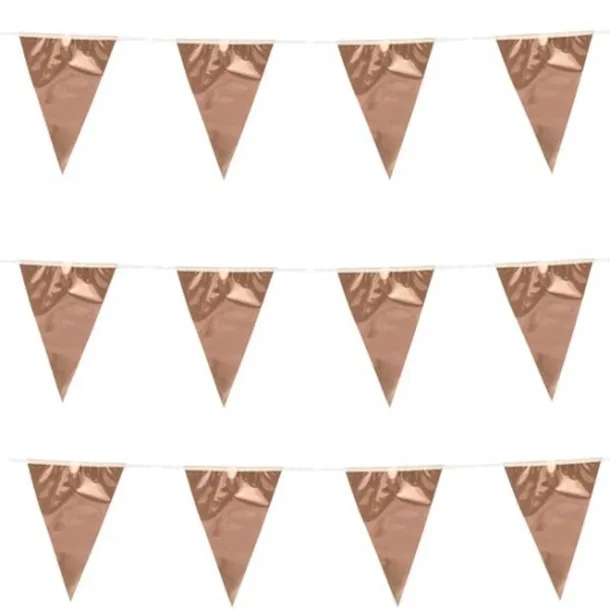 Rose Gold Metallic Standard Plastic Bunting 10m (20 Flags)