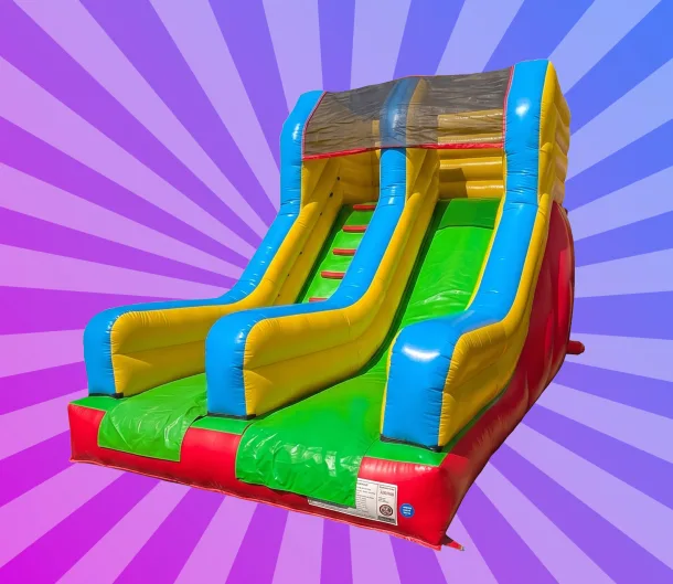 Multicoloured 8ft Platform Inflatable Slide