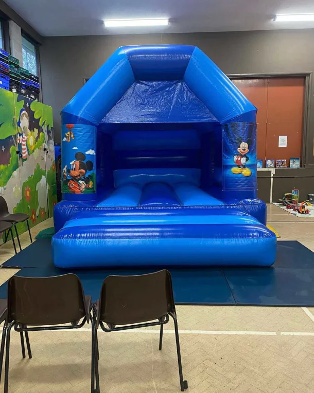 12ft X 14ft Mickey Mouse Shades Of Blue Bouncy Castle
