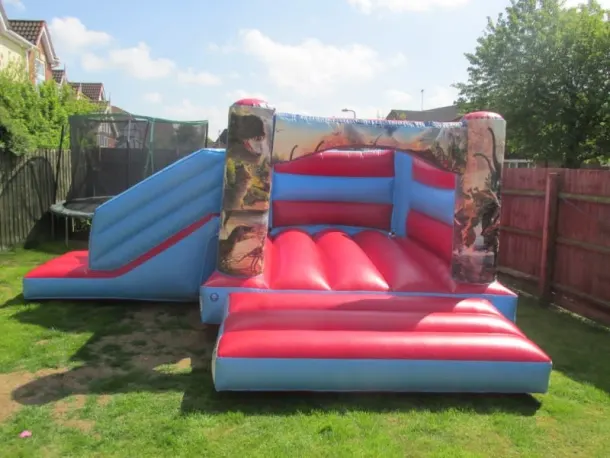 Red Jurassic Bounce And Slide Bouncy Castle