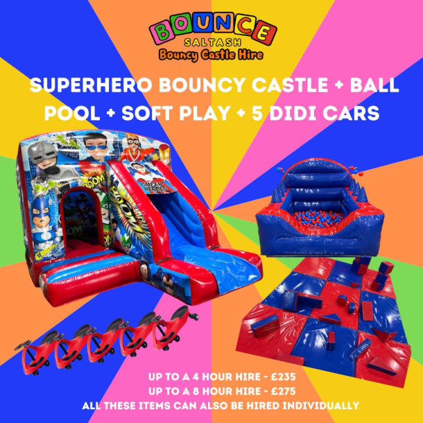Superhero Castle Ball Pool Soft Play And Didi Car Package
