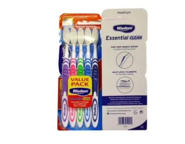 Wisdom 5pk Toothbrushes