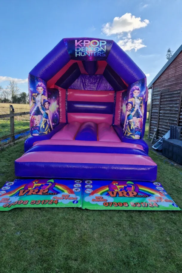 K Pop Pink And Purple Bouncy Castle