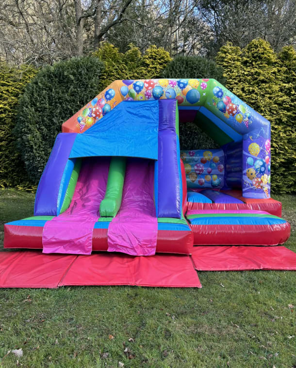 Twin Lane Slide Party Theme Bouncy Castle