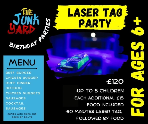 The Junk Yard Party Bookings - Laser Tag Party