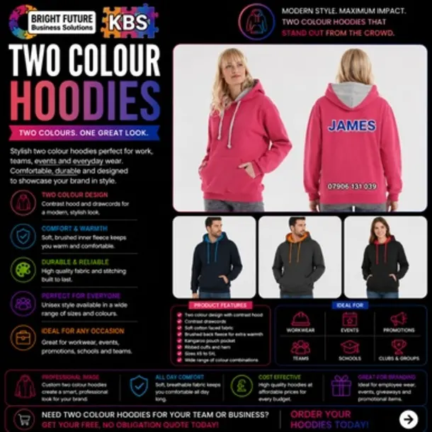 Two Colour Hoodies
