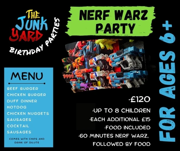 The Junk Yard Party Bookings - Nerf Warz Party