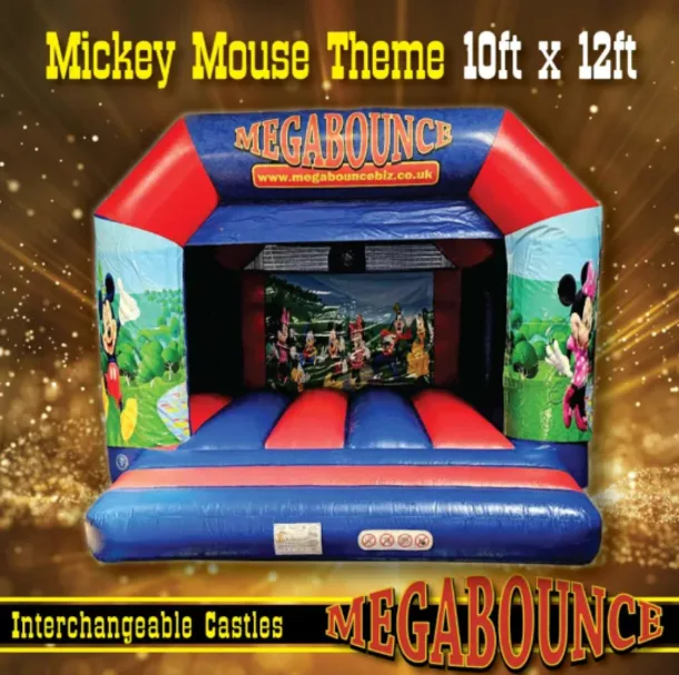 10ft X 12ft Mickey Mouse Interchangeable Bouncy Castle