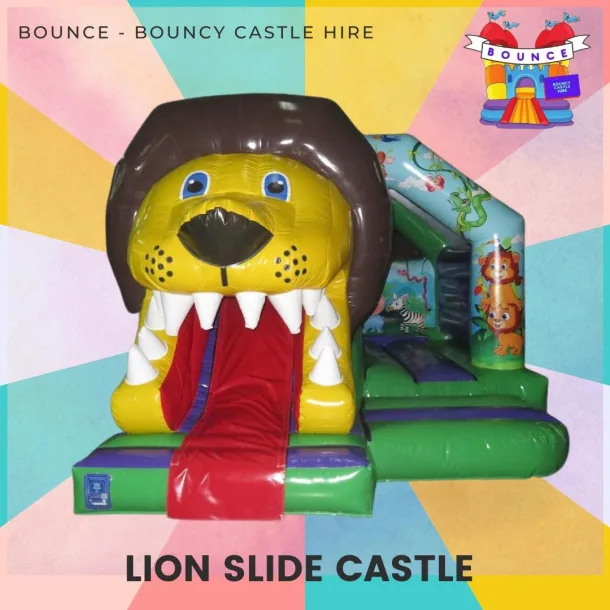 3d Lion Combi Bouncy Castle