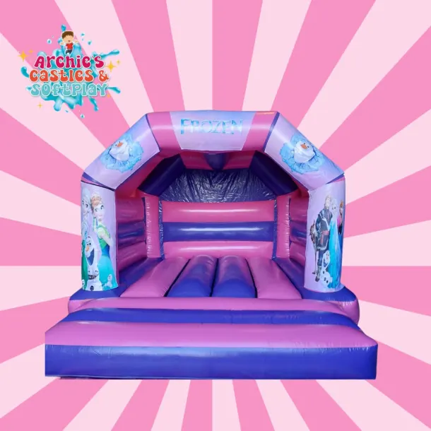 15x12ft Pink And Purple Ice Princess Theme Bouncy Castle