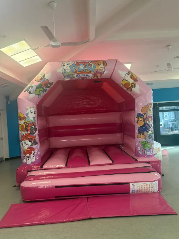 Pink Gloss Paw Patrol Theme Bouncy Castle