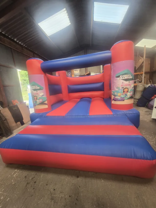 Red And Blue Gabby Dolls House H Frame Bouncy Castle