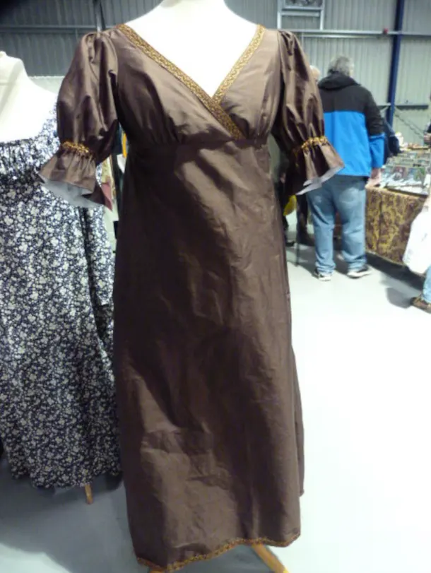 Brown Silk Regency Evening Gown