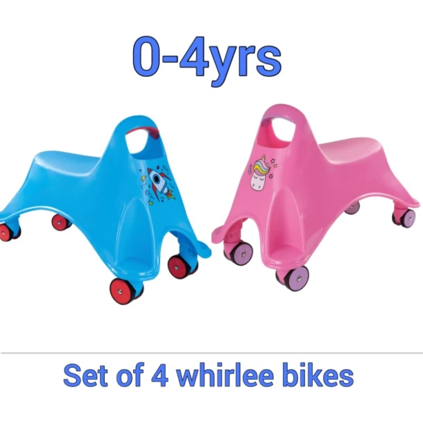 4 Whirlee Cars 0-4yrs