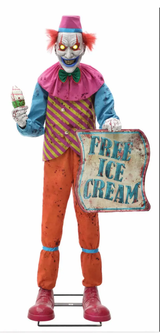 Neon Ice Cream Clown Animatronic