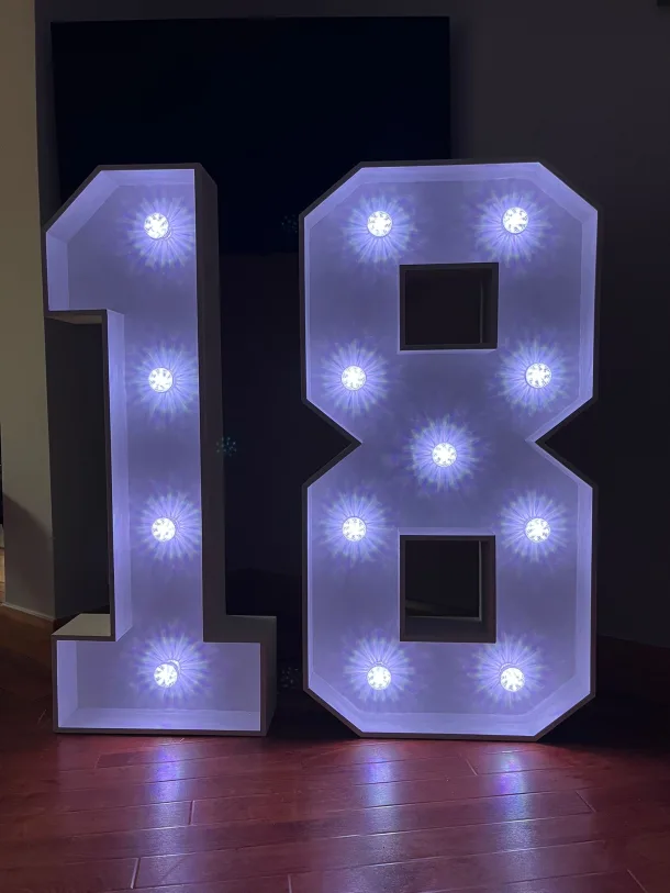 Light Up Number 18 Hire