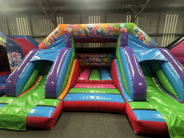 Double Slide Party Theme Bouncy Castle