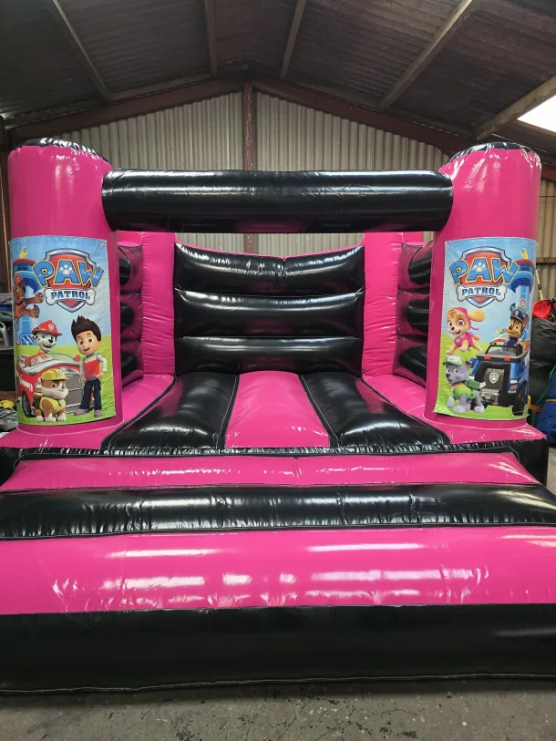 Pink And Black Paw Patrol H Frame Bouncy Castle