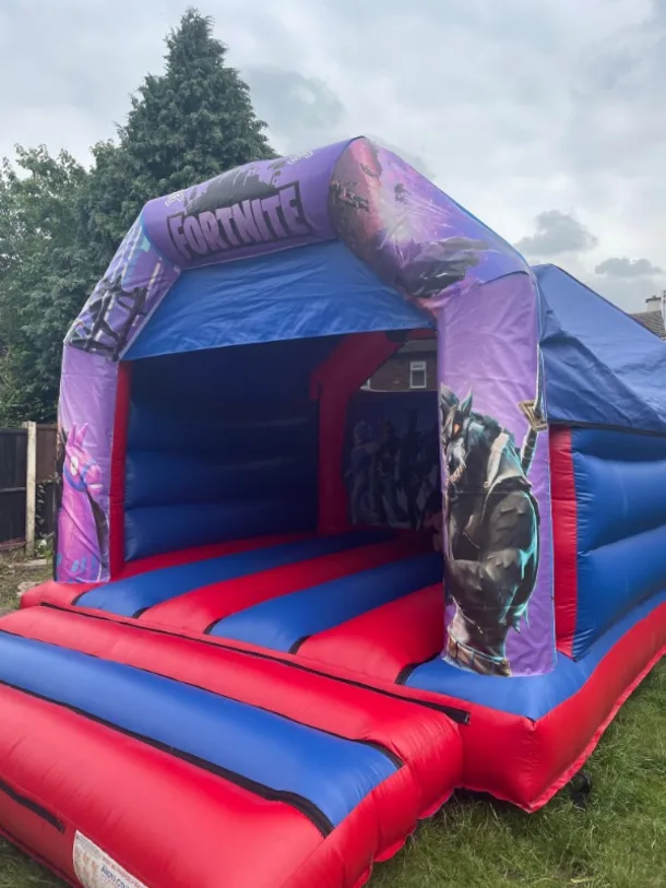 Red And Blue 12ft X 12ft Fortnite Bouncy Castle