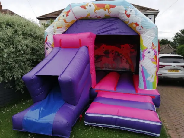 Unicorn Combi Castle And Slide