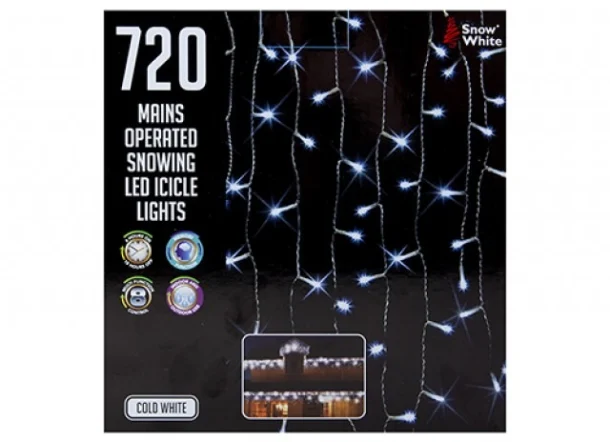 Led Icicle Fairy Lights Cool White 720 Leds