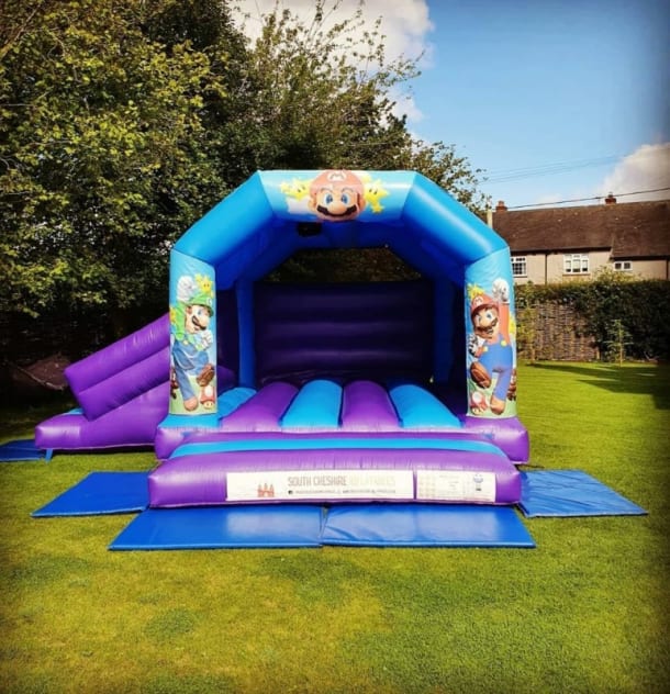 Mario Slide Combo Castle 15ft X 17ft Purple And Blue