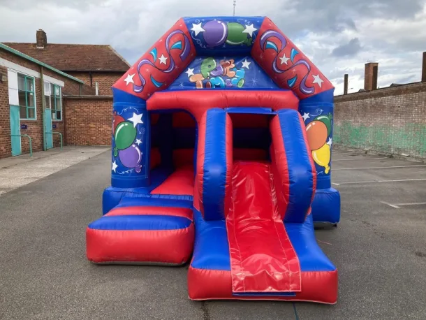 17x12x10ft High A Frame Red And Blue Front Slide Bounce Combi Castle