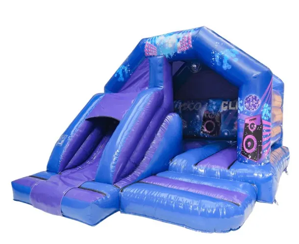 Blue And Purple Disco Front Slide Combi Castle