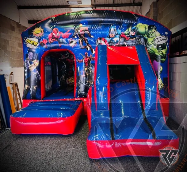 Marvel Superhero Box With Front Slide Bouncy Castle