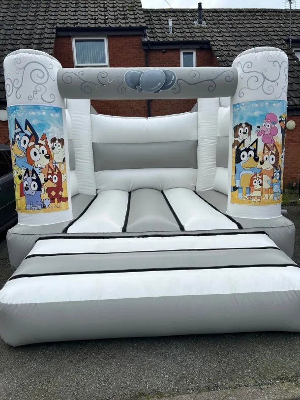 Grey White Bluey Bouncy Castle