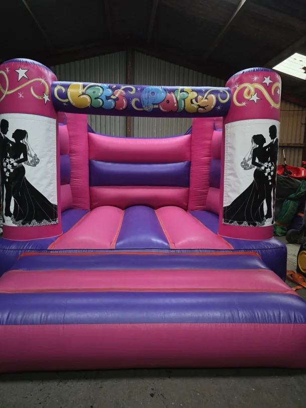 Pink And Purple Wedding H Frame Bouncy Castle