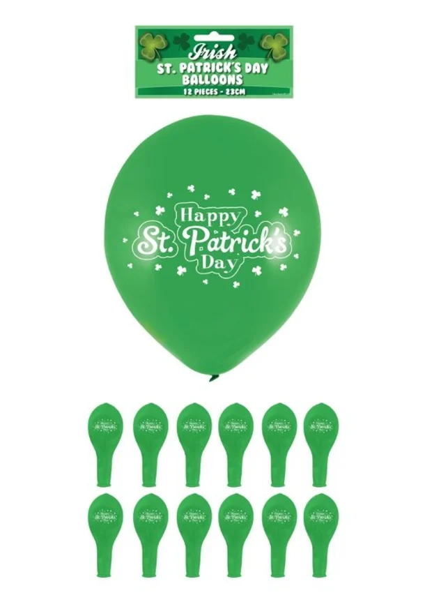 St. Patricks Day Balloons Pack Of 12