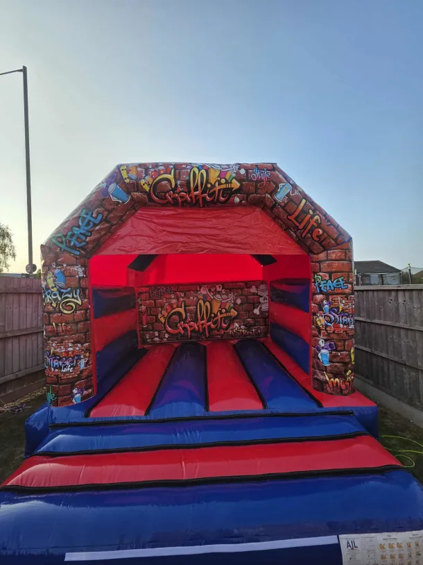 12ftx12ft Blue And Red Party Time With Graffiti Art Work