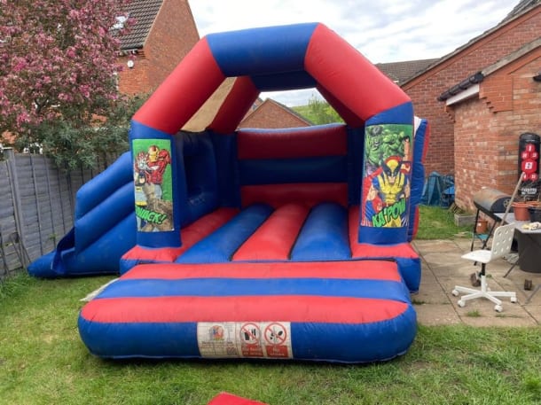 Superhero Bouncy Castle With Slide