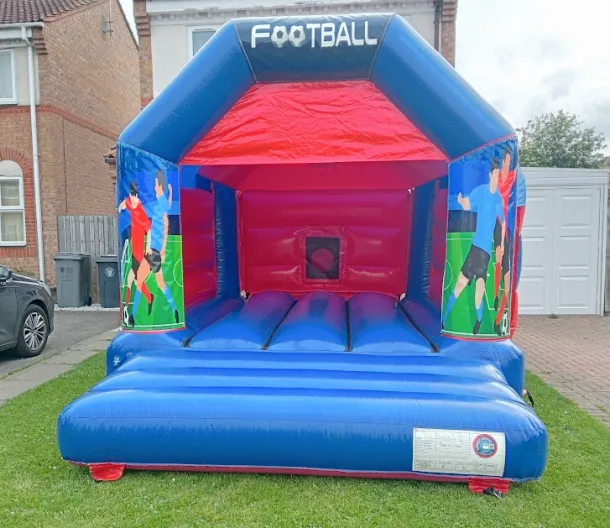 Football Bouncy Castle Rental In A Garden In Stamford