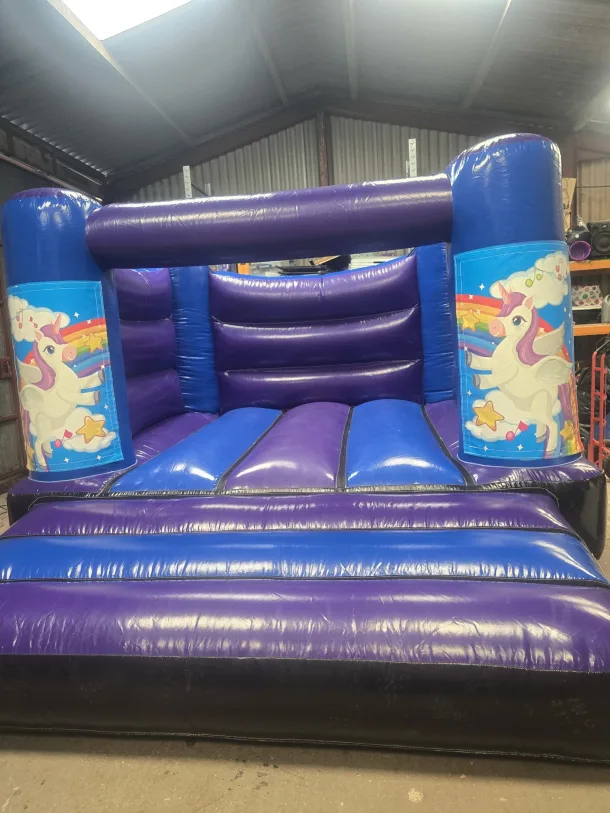 Blue And Purple Unicorn H Frame Bouncy Castle