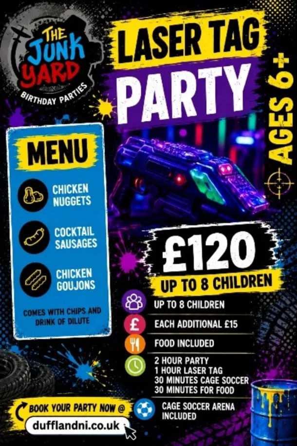 The Junk Yard Party Bookings - Laser Tag Party