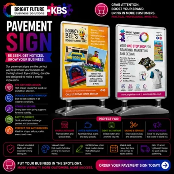A1 Pavement Stand And Water Base With Or Without 2x A1 Posters