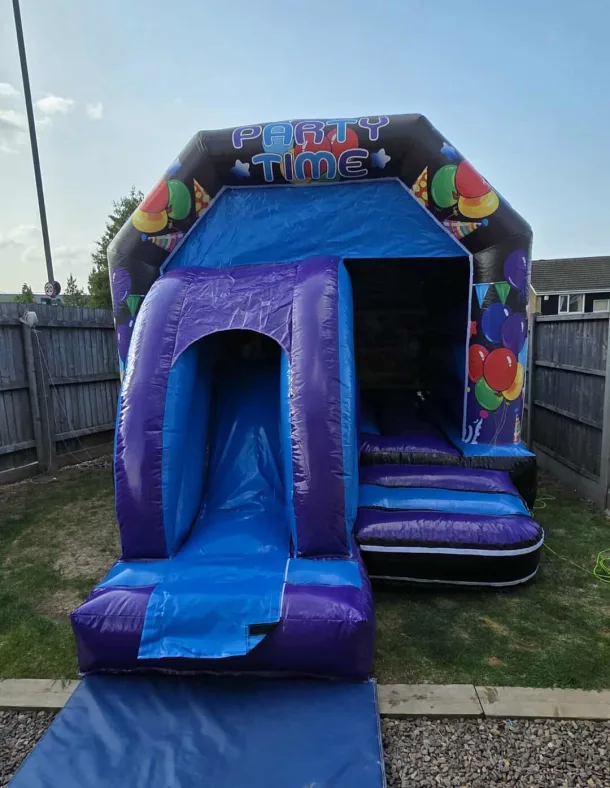 12ftx18ft Its Blue And Purple Themed Bouncy Castle With A Slide