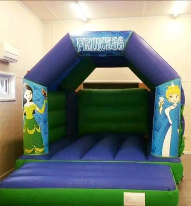 Green Blue Bouncy Castle 11x15 Princess Theme