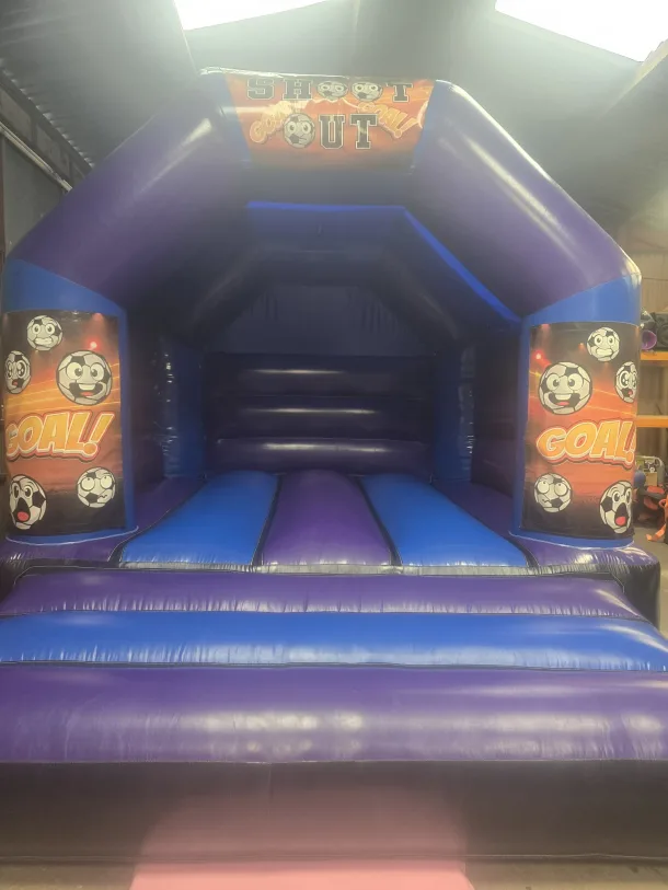 Blue And Purple A Frame Bouncy Castle Football