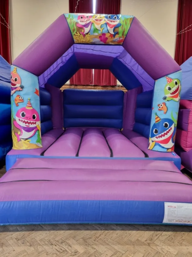 Purple And Blue Baby Shark Bouncy Castle