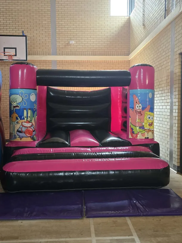 Pink And Black Spongebob H Frame Bouncy Castle