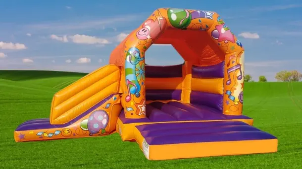 Orange Side Slide Bouncy Castle