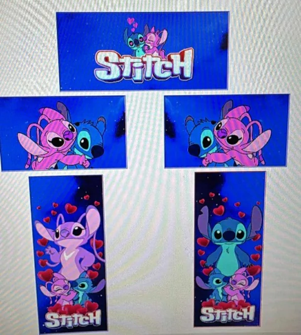 15x12ft Pink And Purple Stitch Theme Bouncy Castle