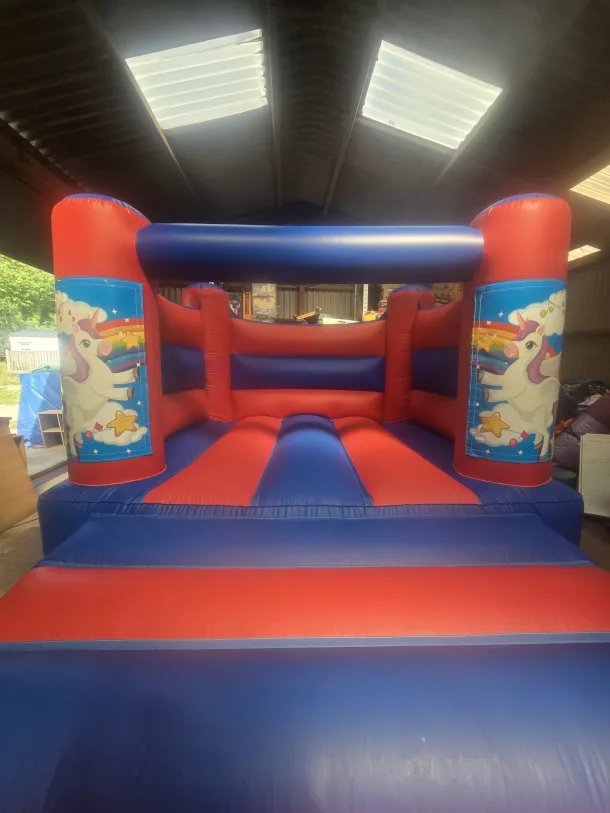 Red And Blue Unicorn H Frame Bouncy Castle