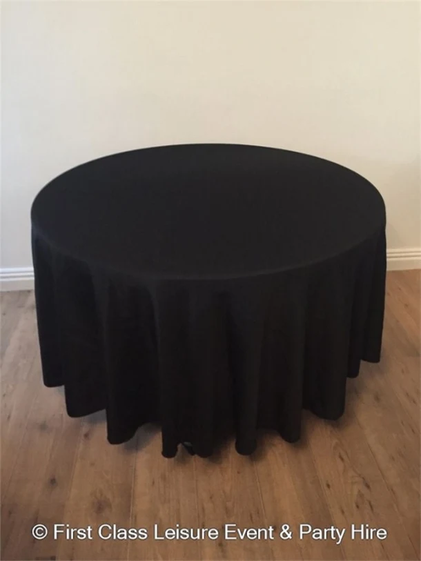 4ft Black Linen Round Table Cloth X 1