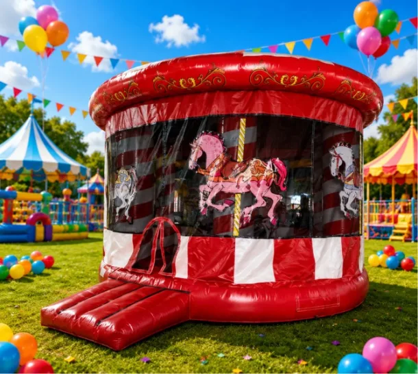 3d Carousel Bouncy Castle